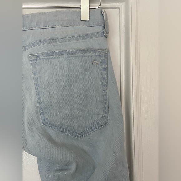 Rag & Bone Designer Denim Dre Slim Boyfriend Jeans Light Wash Blue Ashling 24 - Picture 7 of 13